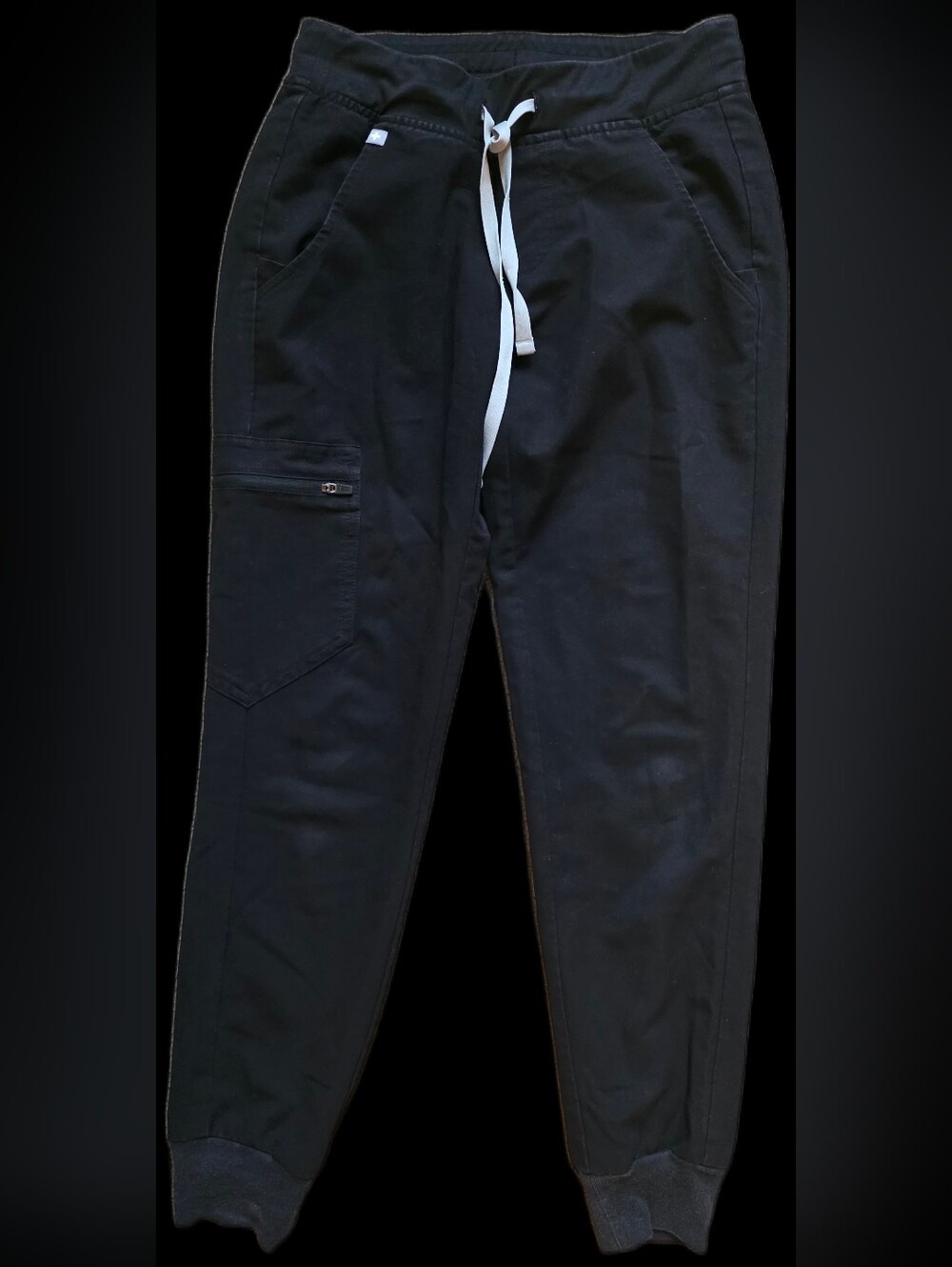 Figs  Black Jogger Scrub Pants with  Drawstring